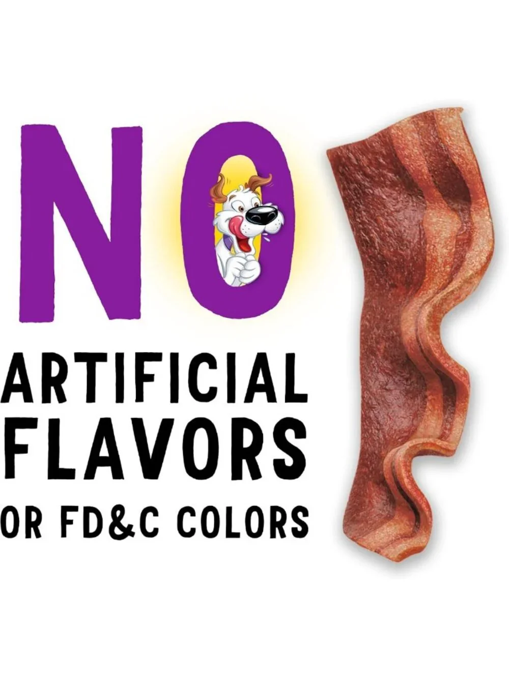Delicious Bacon Dog Treats - Soft Chewy Strips, Real Meat, 52 oz Total, No